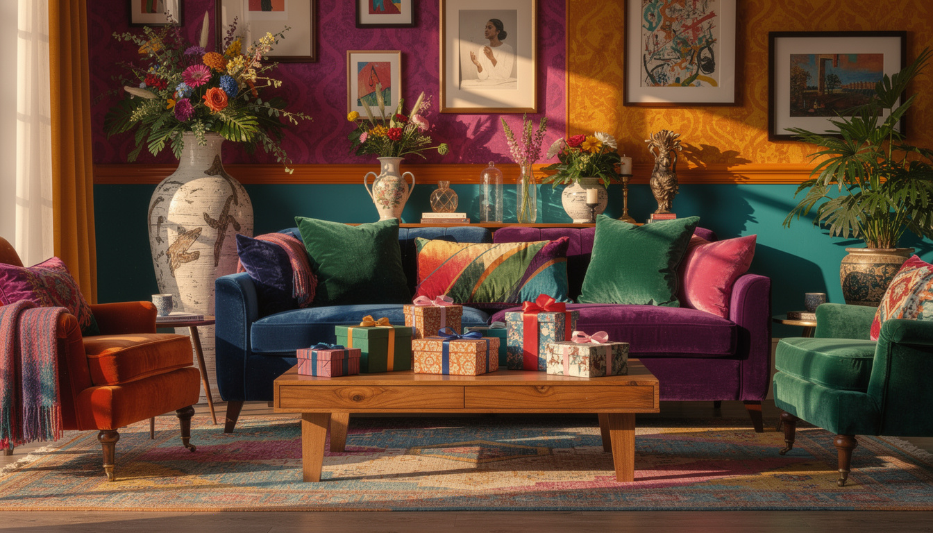 découvrez comment le retour du maximalisme coloré révolutionne nos listes de cadeaux, apportant audace et originalité à vos choix pour des fêtes hautes en couleur.