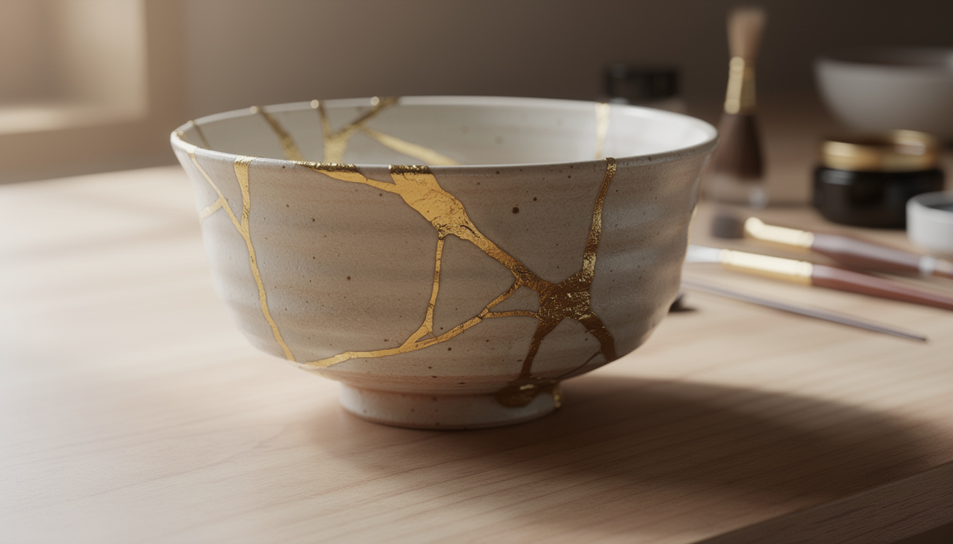 découvrez l'art japonais du kintsugi, qui consiste à réparer les objets cassés avec de l'or, transformant ainsi les imperfections en symboles de beauté et de résilience.